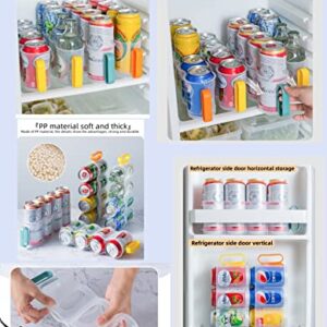 2 Pack Soda Can Organizer,Can Organizer for Refrigerator with Multifunctional Bottle Opener Portable Soda Can Organizer for Refrigerator Can Dispenser for Refrigerator Pantry Kitchen Cabinets