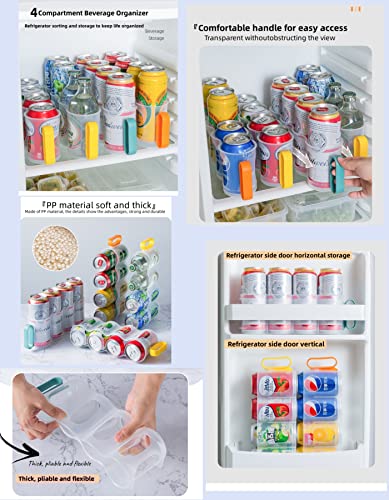 2 Pack Soda Can Organizer,Can Organizer for Refrigerator with Multifunctional Bottle Opener Portable Soda Can Organizer for Refrigerator Can Dispenser for Refrigerator Pantry Kitchen Cabinets