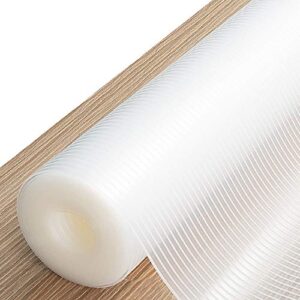 sinhrinh drawer and shelf liner, 12in x 20ft non slip non adhesive cabinet liner for kitchen and desk – clear ribbed