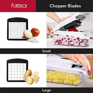 Fullstar Vegetable Chopper - Spiralizer Vegetable Slicer - Onion Chopper with Container - Pro Food Chopper - Black Slicer Dicer Cutter - 4 Blades