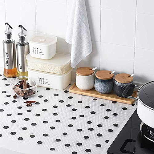 Shelf Liners for Kitchen Cabinets Non-Adhesive - EVA Refrigerator Liners - Drawer Liners for Kitchen - Washable Fridge Shelf Liners - Wire Shelf Liner Dots Design - Kitchen Drawer Liners 17.7 × 47.2