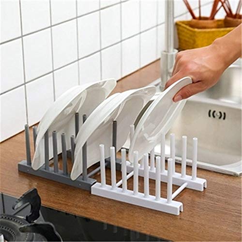 XJJZS Kitchen Organizer Pot Lid Rack Stainless Steel Spoon Holder Pot Lid Shelf Cooking Dish Rack Pan Cover Stand Kitchen Accessories (Color : C)