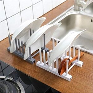 XJJZS Kitchen Organizer Pot Lid Rack Stainless Steel Spoon Holder Pot Lid Shelf Cooking Dish Rack Pan Cover Stand Kitchen Accessories (Color : C)