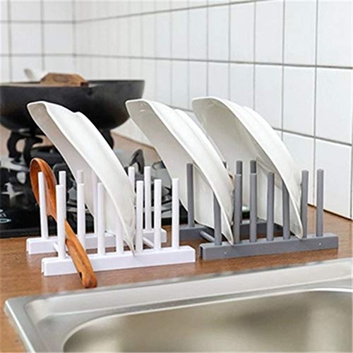 XJJZS Kitchen Organizer Pot Lid Rack Stainless Steel Spoon Holder Pot Lid Shelf Cooking Dish Rack Pan Cover Stand Kitchen Accessories (Color : C)