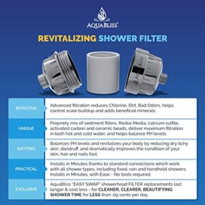 AquaBliss High Output Revitalizing Shower Filter - Reduces Dry Itchy Skin, Dandruff, Eczema, and Dramatically Improves The Condition of Your Skin, Hair and Nails - Chrome (SF100)