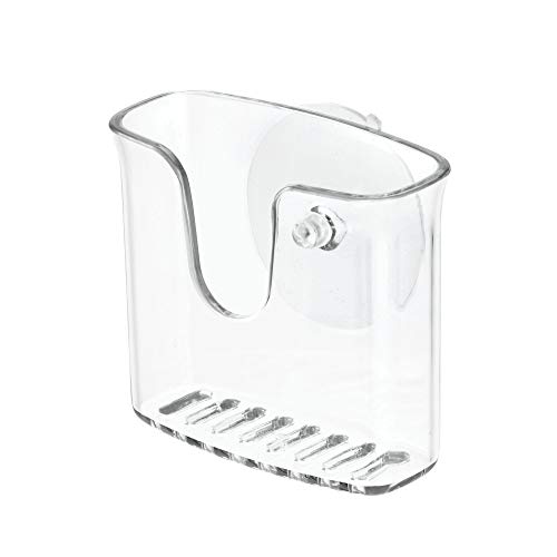 iDesign Vella Sponge Holder, Suction Cup Kitchen Sink Organizer - Clear