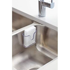 iDesign Vella Sponge Holder, Suction Cup Kitchen Sink Organizer - Clear