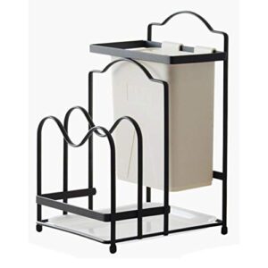 xjjzs stainless iron cutting board holder,lid holder,pot lid rack organizer kitchen cabinet rack storage (black)