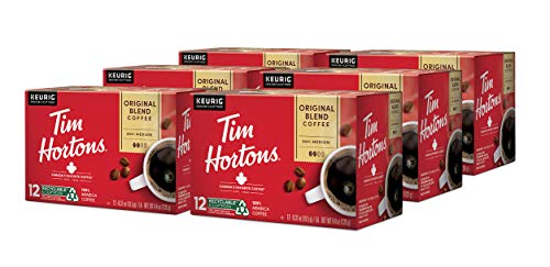 Tim Hortons Original Blend, Medium Roast Coffee, Single-Serve K-Cup Pods Compatible with Keurig Brewers, 72ct K-Cups, 6x12ct Boxes