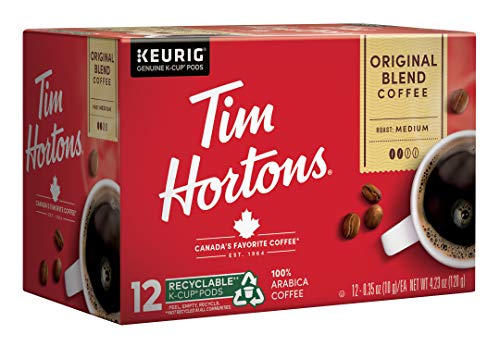 Tim Hortons Original Blend, Medium Roast Coffee, Single-Serve K-Cup Pods Compatible with Keurig Brewers, 72ct K-Cups, 6x12ct Boxes