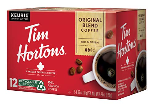 Tim Hortons Original Blend, Medium Roast Coffee, Single-Serve K-Cup Pods Compatible with Keurig Brewers, 72ct K-Cups, 6x12ct Boxes