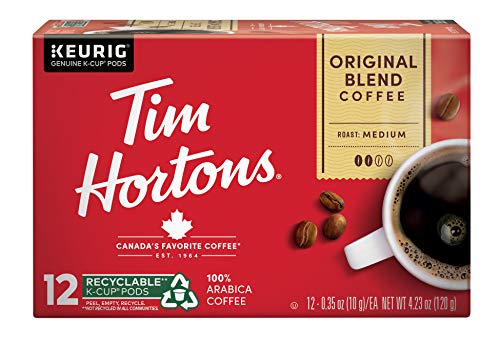 Tim Hortons Original Blend, Medium Roast Coffee, Single-Serve K-Cup Pods Compatible with Keurig Brewers, 72ct K-Cups, 6x12ct Boxes