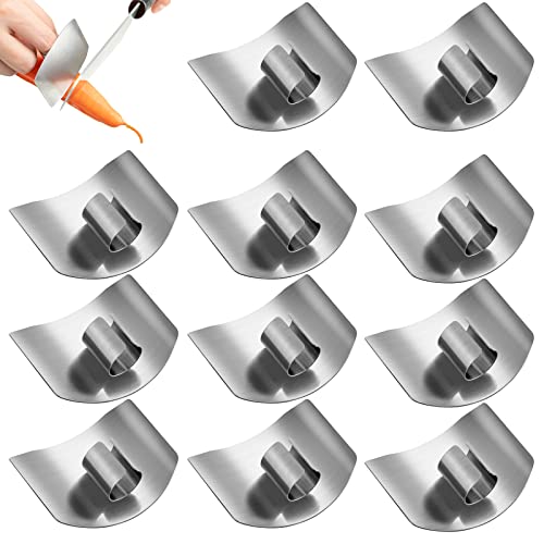 12 Pieces Stainless Steel Finger Guards for Cutting Finger Protector for Cutting Food Knife Cutting Protector Kitchen Tool for Chef Food Vegetables Chopping Cutting Slicing Dicing Avoid Hurting