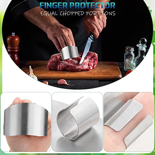 12 Pieces Stainless Steel Finger Guards for Cutting Finger Protector for Cutting Food Knife Cutting Protector Kitchen Tool for Chef Food Vegetables Chopping Cutting Slicing Dicing Avoid Hurting