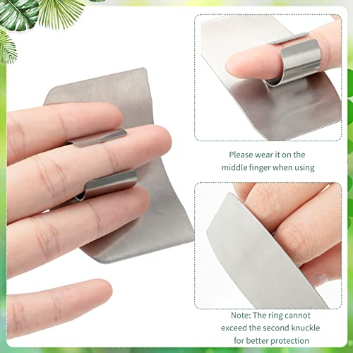 12 Pieces Stainless Steel Finger Guards for Cutting Finger Protector for Cutting Food Knife Cutting Protector Kitchen Tool for Chef Food Vegetables Chopping Cutting Slicing Dicing Avoid Hurting