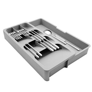 kitchen drawerstore expandable set，expandable plastic kitchen cabinet drawer storage organizer tray – for storing organizing cutlery, spoons, cooking utensils, gadgets