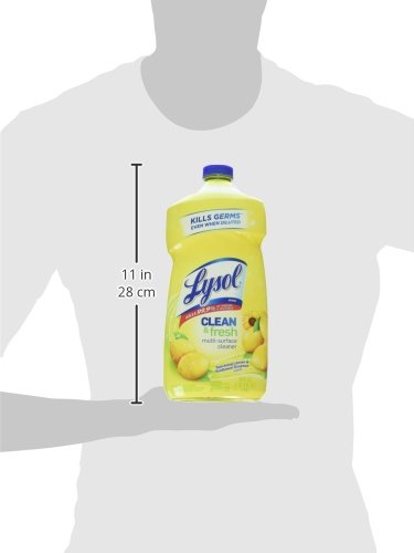 Lysol Multi-Surface Cleaner, Sanitizing and Disinfecting Pour, to Clean and Deodorize, Sparkling Lemon and Sunflower Essence, 40 Fl Oz