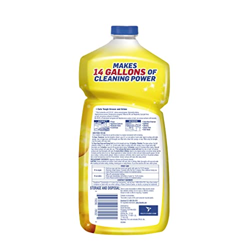 Lysol Multi-Surface Cleaner, Sanitizing and Disinfecting Pour, to Clean and Deodorize, Sparkling Lemon and Sunflower Essence, 40 Fl Oz