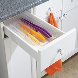 iDesign Linus Kitchen Knife Storage Drawer Organizer, Container for Countertop, Cabinet, Pantry - Clear, 16.5" x 6" x 2" - Clear