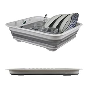 HNZZZM Collapsible Dish Drying Rack, Convenient Storage Dishware Drain Rack Drain Hole at The Bottom Suitable for Kitchen and Station Wagon