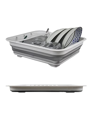 HNZZZM Collapsible Dish Drying Rack, Convenient Storage Dishware Drain Rack Drain Hole at The Bottom Suitable for Kitchen and Station Wagon