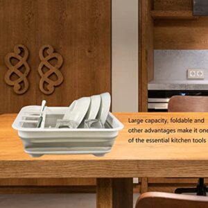 HNZZZM Collapsible Dish Drying Rack, Convenient Storage Dishware Drain Rack Drain Hole at The Bottom Suitable for Kitchen and Station Wagon