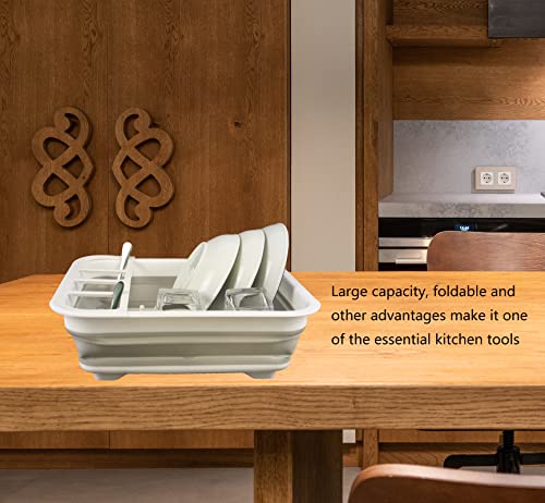 HNZZZM Collapsible Dish Drying Rack, Convenient Storage Dishware Drain Rack Drain Hole at The Bottom Suitable for Kitchen and Station Wagon