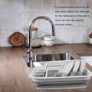 HNZZZM Collapsible Dish Drying Rack, Convenient Storage Dishware Drain Rack Drain Hole at The Bottom Suitable for Kitchen and Station Wagon