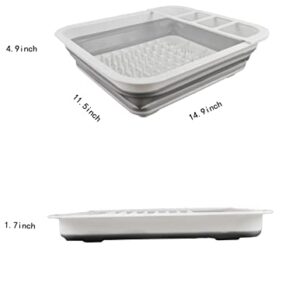 HNZZZM Collapsible Dish Drying Rack, Convenient Storage Dishware Drain Rack Drain Hole at The Bottom Suitable for Kitchen and Station Wagon