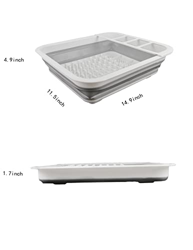 HNZZZM Collapsible Dish Drying Rack, Convenient Storage Dishware Drain Rack Drain Hole at The Bottom Suitable for Kitchen and Station Wagon