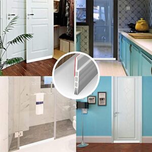 Holikme 2 Pack Door Draft Stopper Under Door Draft Blocker Insulator Door Sweep Weather Stripping Noise Stopper Strong Adhesive White 37" Length