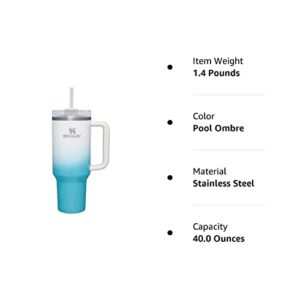 Stanley Flowstate 40oz Quencher H2.0 Tumbler - POOL OMBRE Exclusive