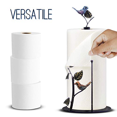 Bird - Cute and Decorative Kitchen Paper Towel Holder Countertop, Free Standing, Iron, 15 inch