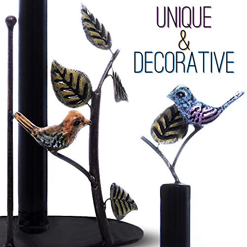 Bird - Cute and Decorative Kitchen Paper Towel Holder Countertop, Free Standing, Iron, 15 inch