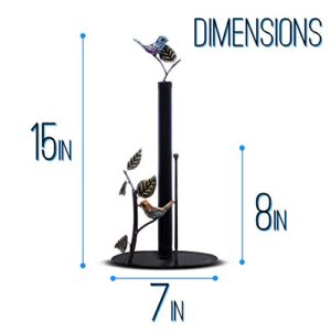 Bird - Cute and Decorative Kitchen Paper Towel Holder Countertop, Free Standing, Iron, 15 inch