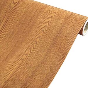 MULLSAN Brown Wood Grain Paper Waterproof Self Adhesive Shelf Liner Dresser Drawer Cabinet Sticker Winged Wood 24inch by 118inch