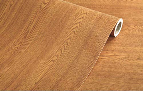 MULLSAN Brown Wood Grain Paper Waterproof Self Adhesive Shelf Liner Dresser Drawer Cabinet Sticker Winged Wood 24inch by 118inch