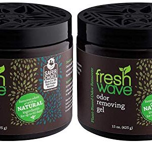 Fresh Wave Odor Removing Gel, 15 oz. | Pack of 2 | Odor Absorbers for Home | Safer Odor Relief | Natural Plant-Based Odor Eliminator | Every 15 oz. lasts 30-60 Days | For Cooking, Trash & Pets