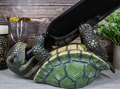 Ebros Gift Drunken Coastal Sea Turtle Tortoise Wine Bottle Holder Caddy Figurine As Home Kitchen Wine Cellar Decorative Storage Organizer Wild Aquatic Animals Turtles Terrapins Tortoises Decor