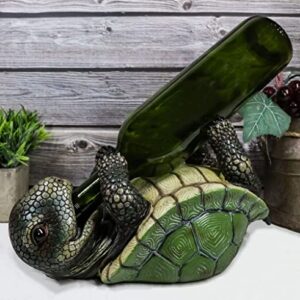 Ebros Gift Drunken Coastal Sea Turtle Tortoise Wine Bottle Holder Caddy Figurine As Home Kitchen Wine Cellar Decorative Storage Organizer Wild Aquatic Animals Turtles Terrapins Tortoises Decor