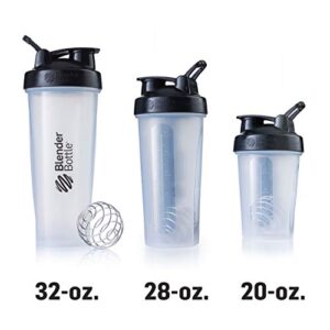 BlenderBottle Classic Shaker Bottle Perfect for Protein Shakes and Pre Workout, 28-Ounce, Black