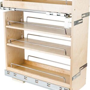 Hardware Resources BPO2-8SC 8-1/2" Base Cabinet Soft-Close Pullout Organizer with No Wiggle Technology to Eliminate Rocking, Pre-Assembled, Adjustable Shelves and Chrome Rails for 12" Base Cabinets