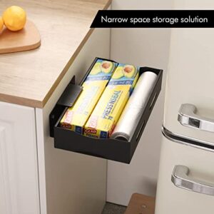 KES Under Sink Storage for Kitchen Bathroom, Pull Out Under Kitchen Sink Organizers and Storage, Space Saving Sliding Under Sink Organizer Matte Black, KPO502B-BK