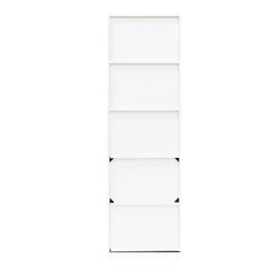 Furinno Luder Bookcase / Book / Storage , 5-Tier, White