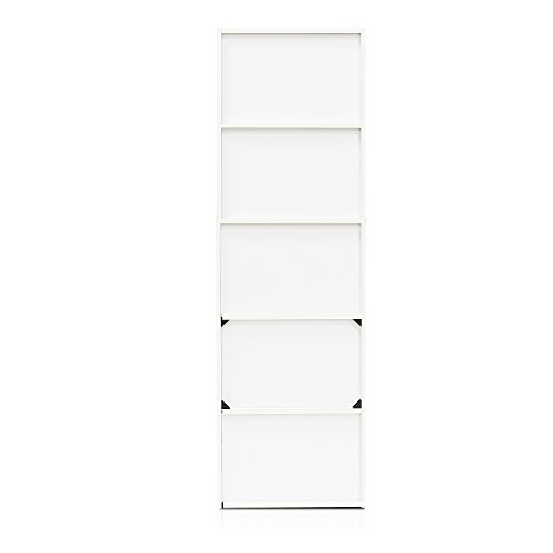 Furinno Luder Bookcase / Book / Storage , 5-Tier, White