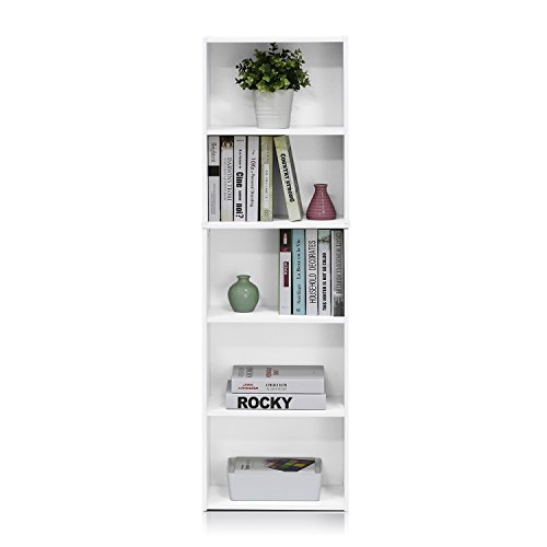 Furinno Luder Bookcase / Book / Storage , 5-Tier, White