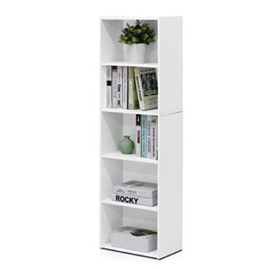 Furinno Luder Bookcase / Book / Storage , 5-Tier, White