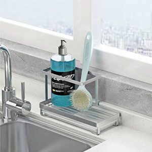 Kitchen Countertop Dish Soap Holder, Sponge Holder with Drain Pan - Kitchen Sink Organizer - Sink Caddy Holder - Sink Tray - Soap Holder - SUS304 Stainless Steel Sponge Soap Brush Holder