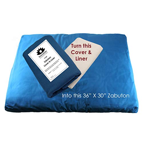 Waterglider International Zabuton Cover and Liner | Cover & Liner Only | 100% Cotton | You Chose Your Own Fill (Midnight Blue, 36)