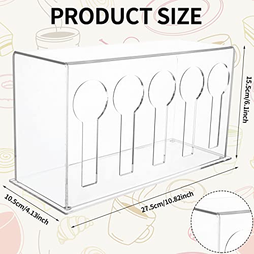 Acrylic Utensil Dispenser Cutlery Organizer 5 Compartment Plastic Silverware Holder Utensil Display Holder Caddy for Chopsticks Knife Spoon and Fork Cutlery Storage for Kitchen Restaurant CounterTop